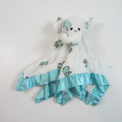 Manta de seguridad Aden Anais azul elefante borde satinado muselina Lovey Foto 1 de 4