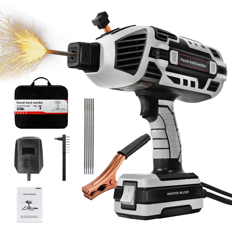 TRQWH 便携式棒焊机套件,110 伏 120 安弧焊机适用于家庭和室外维修 — 第 1/4 张图片