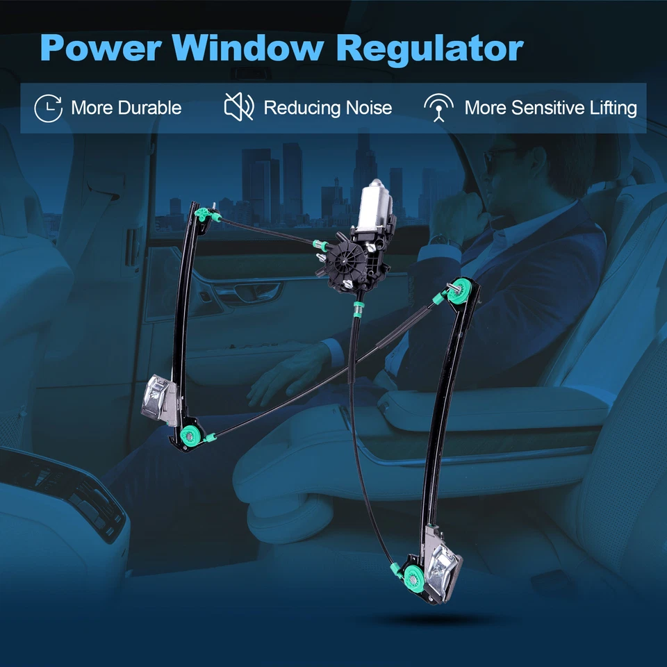 Regulador de ventana lateral del pasajero delantero con motor para Chevrolet Corvette 1997-2004 Foto 1 de 4