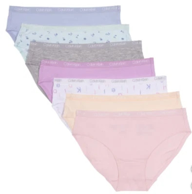 Girls 7 Pack Sz L Calvin Klein Underwear Bikini Cotton Stretch Tag-Free NIP - Image 1 of 4