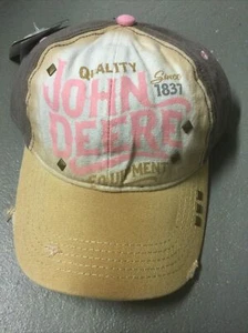 New Pink And Brown Women’s John Deere Hunting Tractor Adjustable Hat - Picture 1 of 5