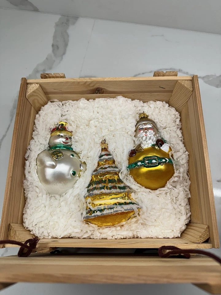 Kurt Adler Polonaise Jolly Holiday Gift 3 Piece Set Custom for Old Storefront - Image 1 of 4