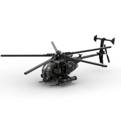 Custom MOC-88275 MH-6 Little Bird Helicopter 608 Parts for Age 10+ Present Gift - Image 1 of 4