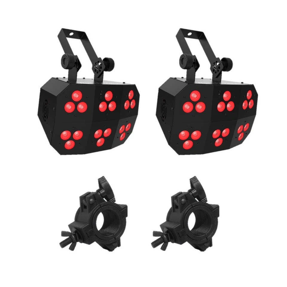 2x Chauvet DJ Wash FX Hex ILS LED effect light w/ 2x O-Clamps - Image 1 of 4