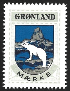 Denmark 1940-42 GRØNLAND Polar bear Cinderella Jensen Label related to Greenland - Picture 1 of 2