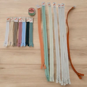 Lot of 15 Vintage YKK Ziplon Coil Zippers 7"-22" Sewing Craft Supply NOS - Picture 1 of 8