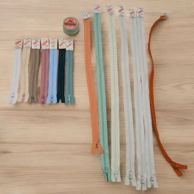 Lote de 15 Cremalleras Bobina Ziplon YKK De Colección 7"-22" Suministro Artesanal de Costura Nuevo de Lote Antiguo Foto 1 de 4