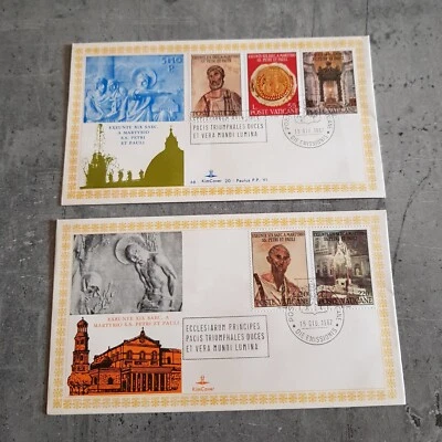 POSTE VATICANE MARTYRIO S.S.PETRI ET PAULI 2 KIMCOVER 1967 - Image 1 of 2