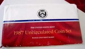 1987 US MINT UNCIRCULATED COIN SET COA - Picture 1 of 5