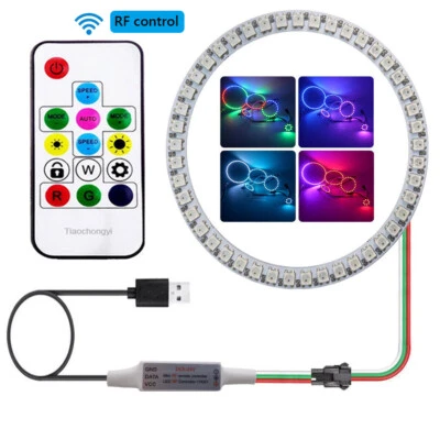 WS2812B 8/16/24/35/45 Leds 5V RGB Pixel Ring Modules USB 14key RF Controller Kit - Image 1 of 4