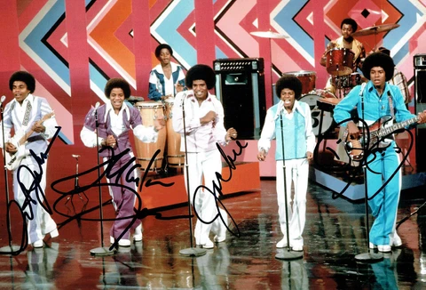 Tito Jermain Marlon & Jackie JACKSON Multi Signed Autograph RARE Photo AFTAL COA Cover