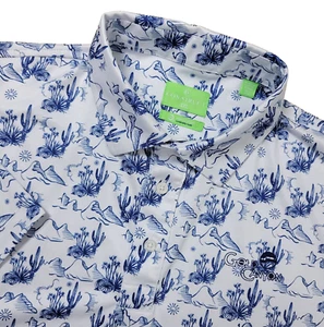 Construct Herren 2XL weiß blau All Over Desert Mountain Cactus Performance Polo - Bild 1 von 6