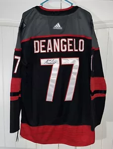 Maglietta Tony DeAngelo firmata Carolina Hurricanes Adidas cucita nera XL 54 - Foto 1 di 11
