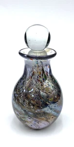 David P Salazar "Starry Night" Glass Perfume w/Stopper: Dichroic Swirls, Signed - Picture 1 of 20