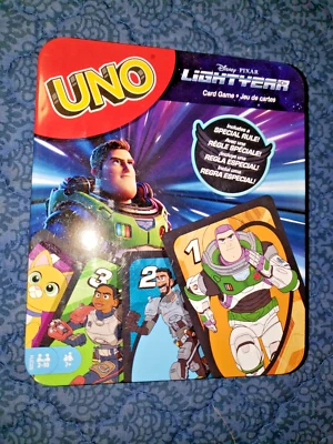 Disney Pixar UNO Mattel "Lightyear" La Película Edición UNO Lata Coleccionable - Nuevo Foto 1 de 3