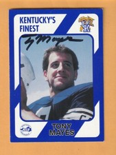 Tony Mayes Kentucky Wildcats AUTO Signed 1989 Card Paintsville KY 9Y