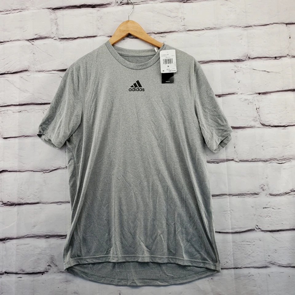 ADIDAS CREATOR TEE Mens Medium Short Sleeve T-Shirt Athletic Pullover Gray