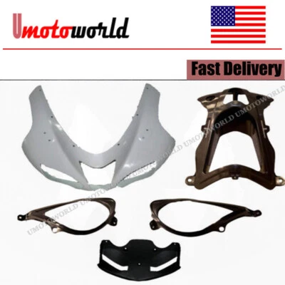 Front Nose Cowl Unpainted Upper Fairing Kit for KAWASAKI NINJA ZX-6R 2007-2008 Foto 1 de 4
