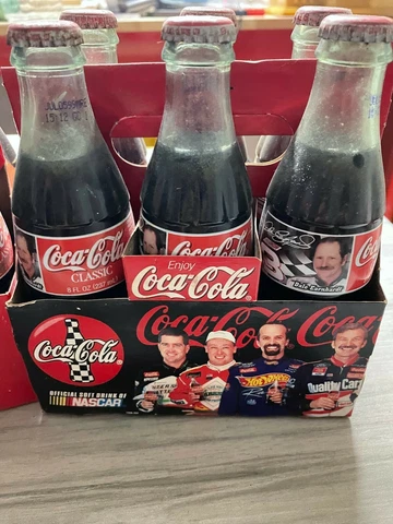 1992 NASCAR Dale Earnhardt Sr 6-Pack Coca Cola Racing Family Glass Coke Bottles Cover