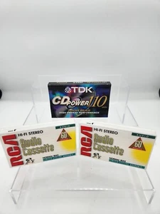 TDK PWR-110 Power Audio Cassette & 2 RCA Hi-Fi Stereo 60 min Audio Cassettes - Picture 1 of 5