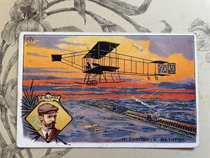 Ancienne Carte postale publicitaire H.Farman à Bétheny Aviation Chicorée  - Bild 1 von 1