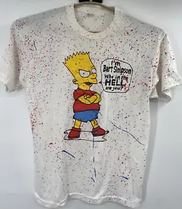 Camiseta de Colección Bart Simpson Bootleg Salpicada Puntada Única EE. UU. Etiqueta XL - Imagen 1 de 6