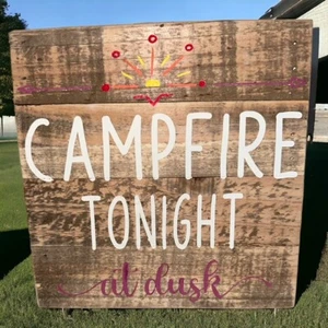 Handmade home decor made in the USA wood sign Camping campfire cabin - Picture 1 of 4