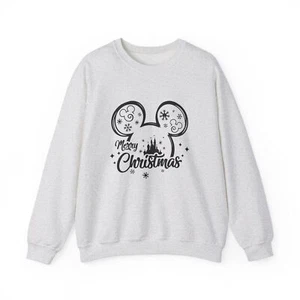 MICKEY DISNEY CASTLE Merry Christmas Family DisneyWorld Gift Crewneck Sweatshirt - Picture 1 of 46