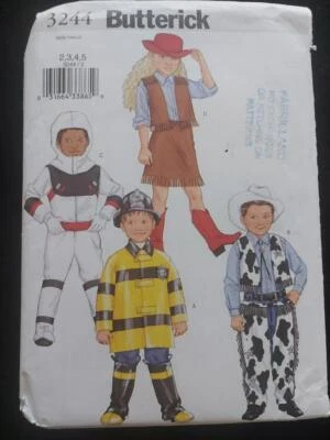 Butterick 3244  Child's Western, Fireman, Spaceman Costume Patterns Size 2-5 - Image 1 of 2