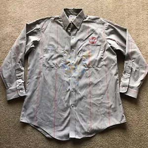 Coca-Cola Employee Uniform Shirt Gray Red Riverside Men's 16-16.5 Stripe Vintage - Bild 1 von 7