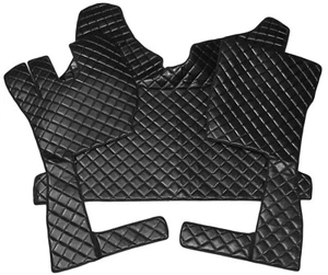 JUEGO de alfombrillas de camión cuero sintético negras adecuadas para Volvo FH4 a partir de 2013 - Imagen 1 de 4