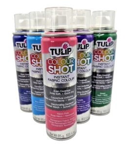 Tulip Colour Shot Fabric Spray Instant Spray Paint Permanent Various Colours - Picture 1 of 11