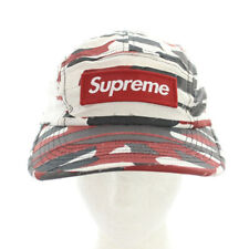 Supreme 23SS Layered Camo Camp Cap Hat Grey White Red SR3 Used