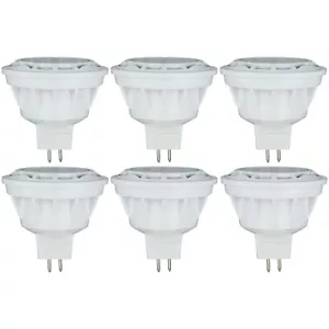 6 Pack Sunlite LED Mr16 Reflector 7W (50W Replacement) Gu5.3 Base Warm White - Picture 1 of 3