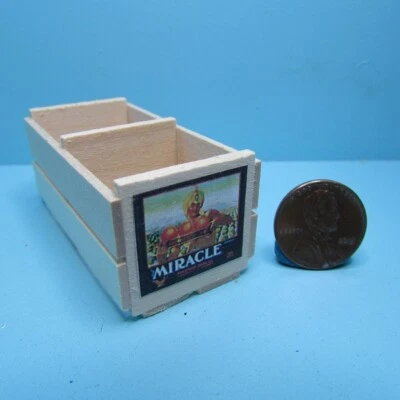 Dollhouse Miniature Large Double Wood Crate With Miracle Label ISL0834-1D - Изображение 1 из 2