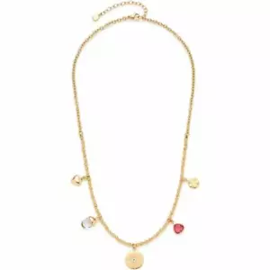 Leonardo Jewels Necklace Giselle Chain Stainless Steel IP Gold Glass - Picture 1 of 6