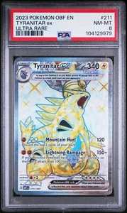 2023 Pokémon OBF EN, TYRANITAR ex, 211, ULTRA RARE, PSA 8, NM-MINT - Picture 1 of 3