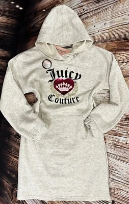 JUICY COUTURE || Girl's Sequin Hooded Dress in Oatmeal Heather - SZ XL 💗NWT💗 - Image 1 of 4