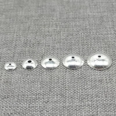 925 Sterling Silver Shiny Plain Bead Caps 4mm 5mm 6mm for Bracelet Bead Spacers - image 1 of 4