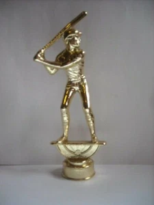 5.75" Male Baseball Player Gold Metal Trophy Topper Nice Condition 1983 - Picture 1 of 3