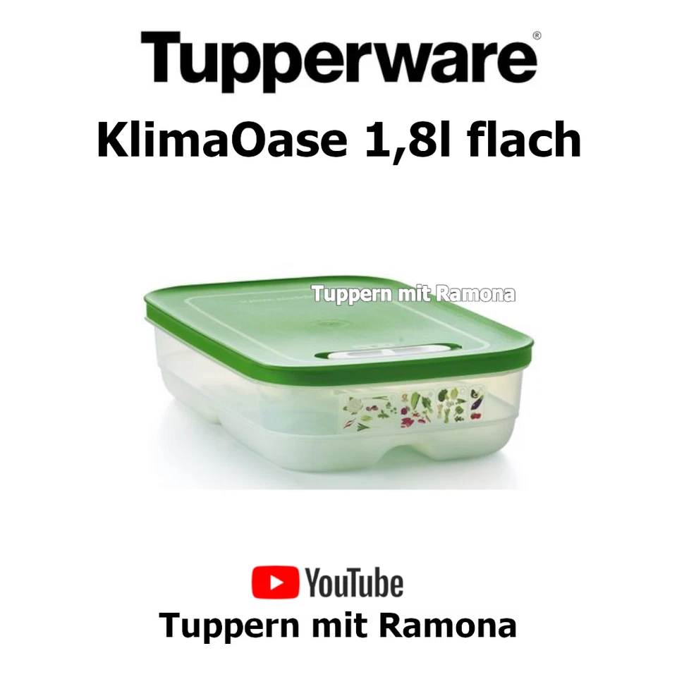 Tupperware, A182 Klima Oase 1,8l flach neu/OVP,  Klimadose, Obst und Gemüse Box - Bild 1 von 1