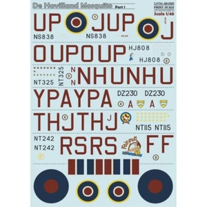 Print Scale 48-085 Waterslide Decal for airplane 1:48 DeHavilland Mosquito Part1 - Bild 1 von 24