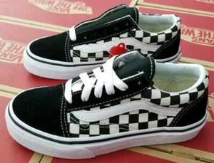 VANS OLD SKOOL PRIMARY CHECKERBOARD BLACK/WHITE PRE-SCHOOL VN0A38HBP0S - Picture 1 of 4