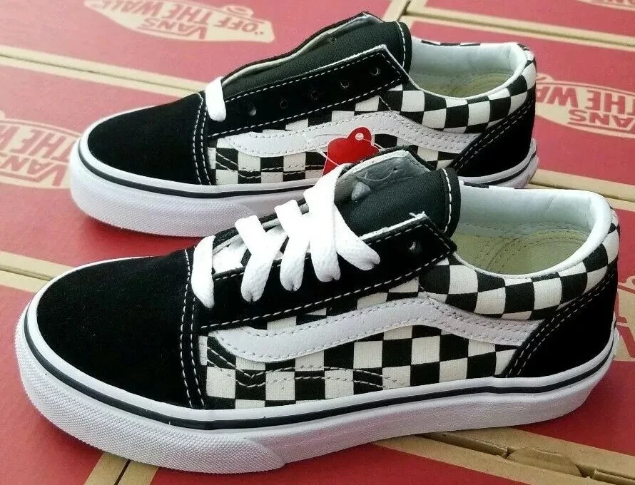 VANS OLD SKOOL QUADRICULADO PRIMÁRIO PRETO/BRANCO PRÉ-ESCOLAR VN0A38HBP0S - Imagem 1 de 4