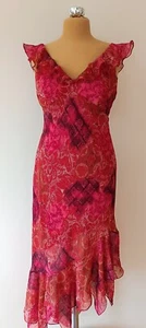 Dunamis U.S.A. Kleid Gr.M,Sommerkleid,Party,Abend, Falten,Asymmetrisch,Rot mix - Bild 1 von 17