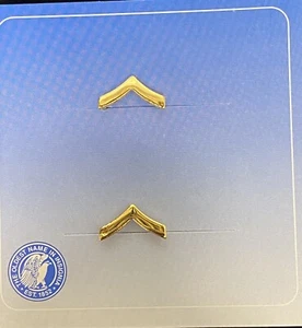 Set of 2 J56 3/4” BLACKINTON Private Chevron Brass Insignia Police/Military - Picture 1 of 3