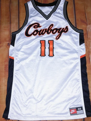 Nike Oklahoma State OSU Cowboys Basketball Game Worn Jersey SZ 48 1990's Retro Cover