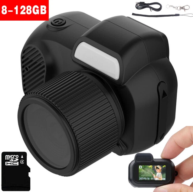 Cámara con llavero retro, mini cámara 1080P HD mejorada para estudiantes niños, 8-128 GB Foto 1 de 4