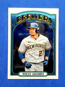 2021 Topps Heritage White Chrome /999 Willy Adams Milwaukee Brewers #662