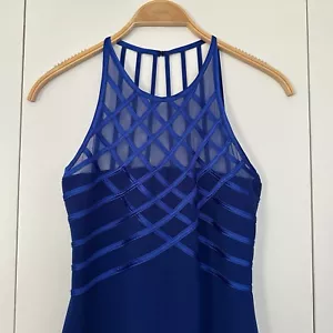 Vintage Gina Bacconi Party Cocktail Kleid royalblau Gr. 12 Träger Rücken 80er - Bild 1 von 8
